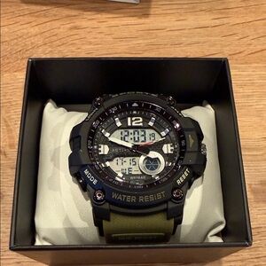 Activa Black and Olive Green Digital Watch